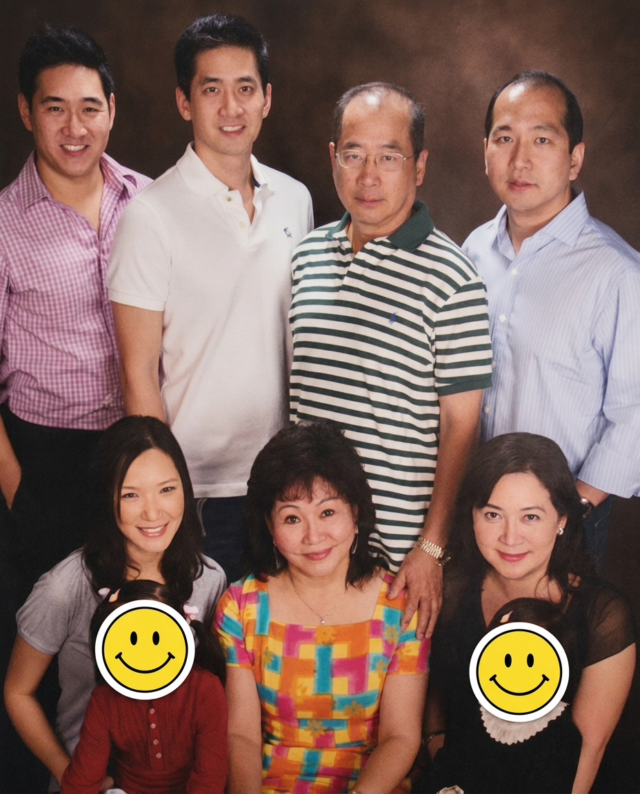 Three generations of the Hua family together